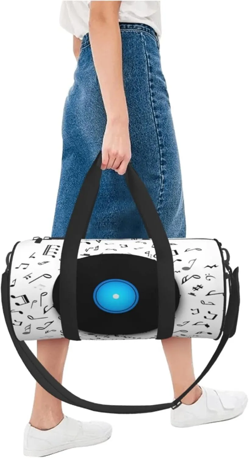 Travel Duffle Bag for Men Women, Musical Vinyl Record Album Duffle Bags for Sport Gym Overnight Luggage
