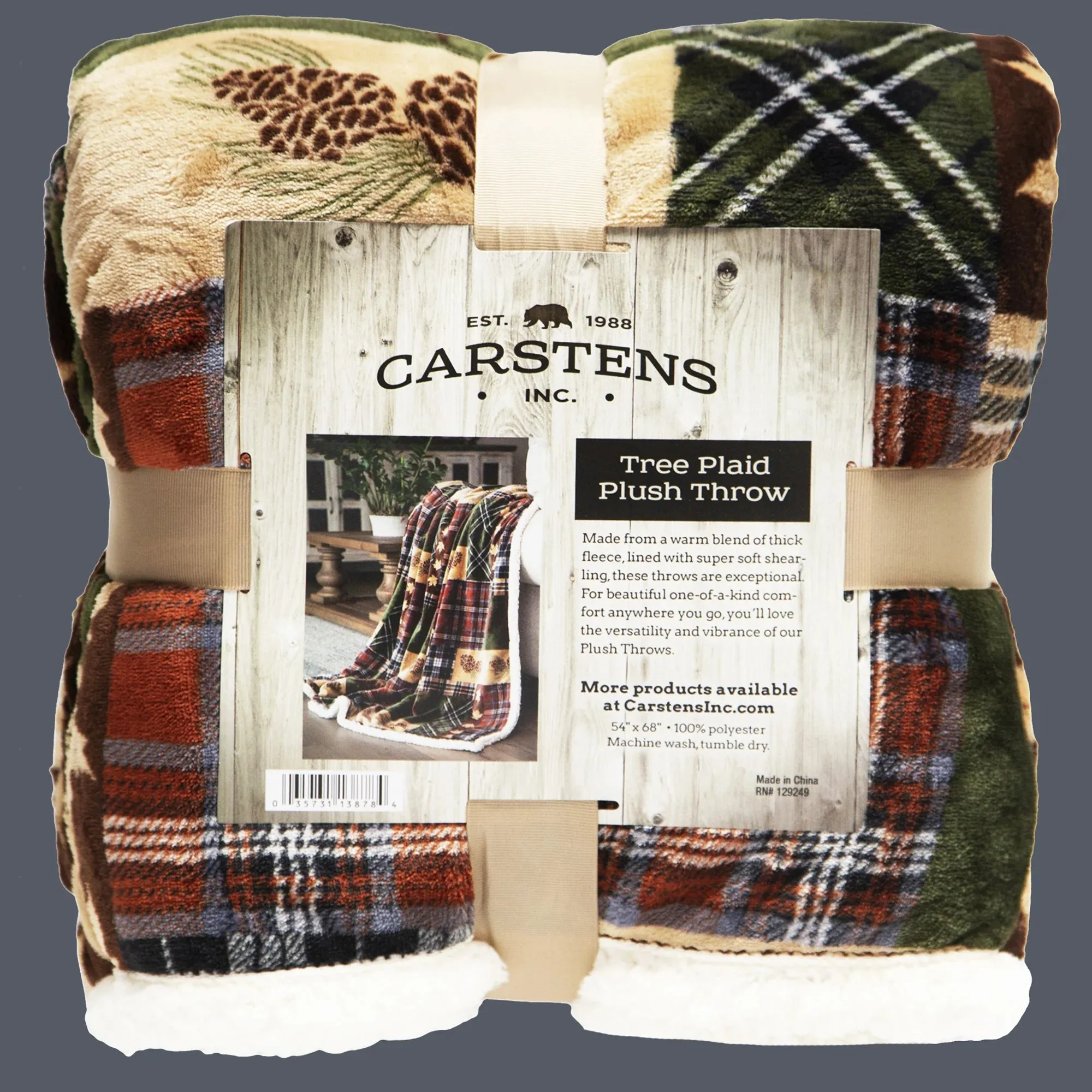 Tree Plaid Throw Blanket