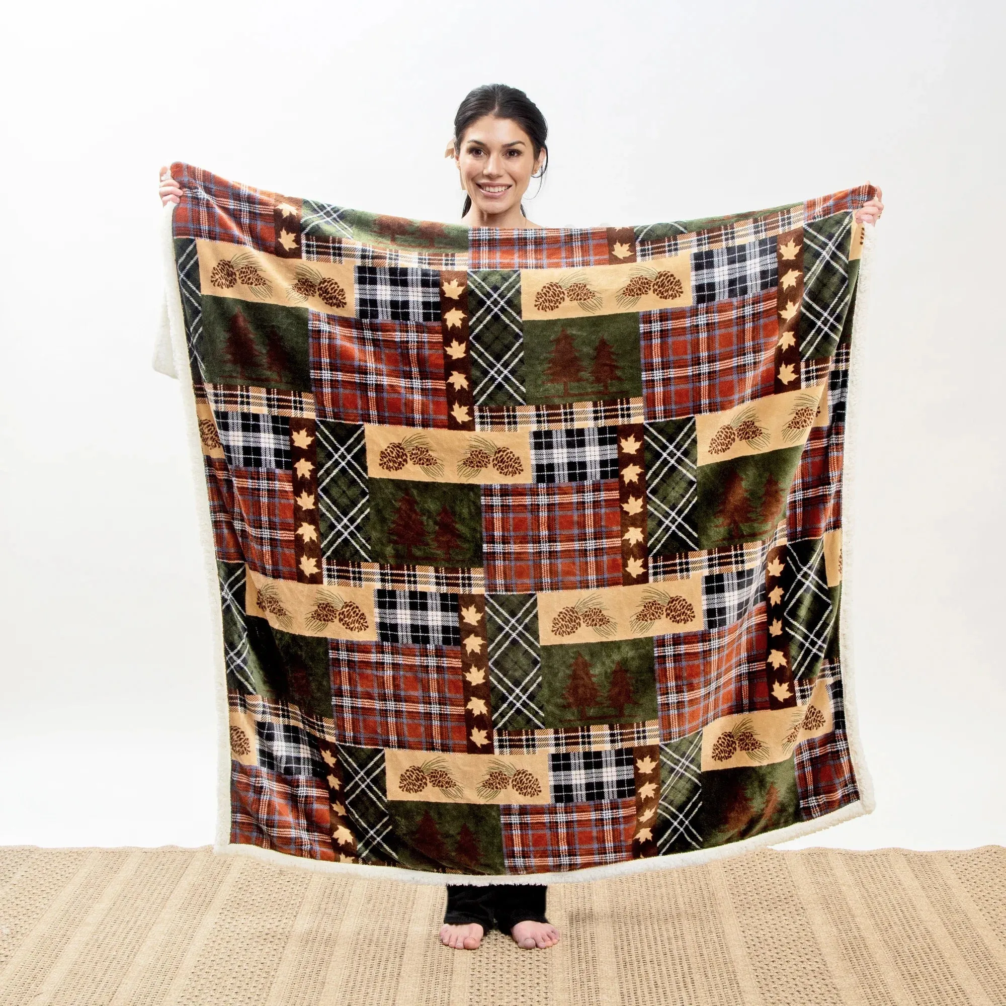 Tree Plaid Throw Blanket