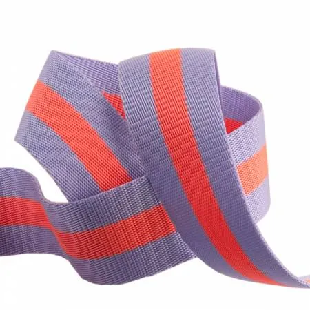 Tula Pink Webbing, 1.5 in. Purple/Coral