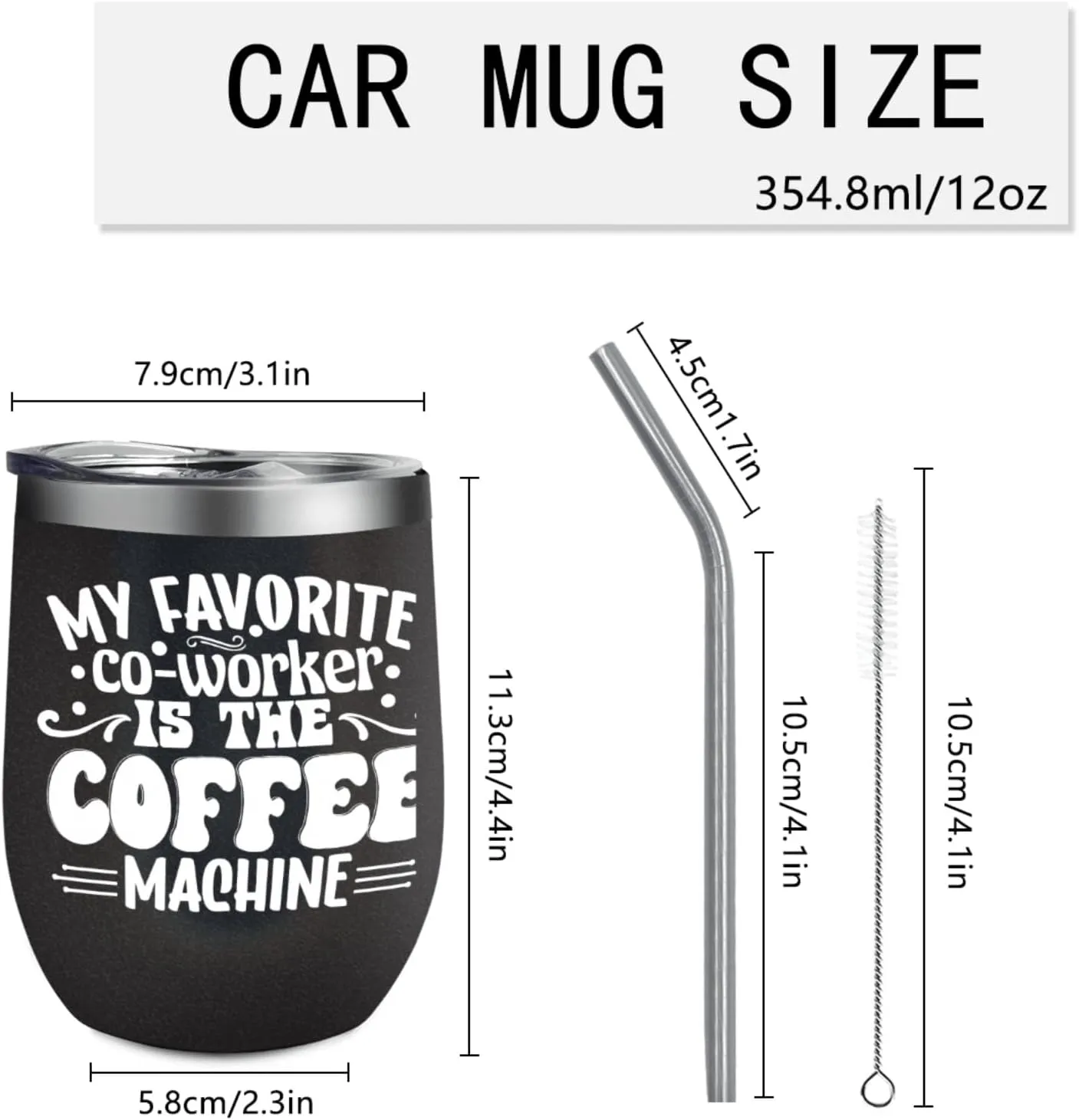 Tumbler My favorite co-worker is the coffee machine Tumbler Insulated Stainless Tumbler with Lids and Straws funny Gift for Women for Home
