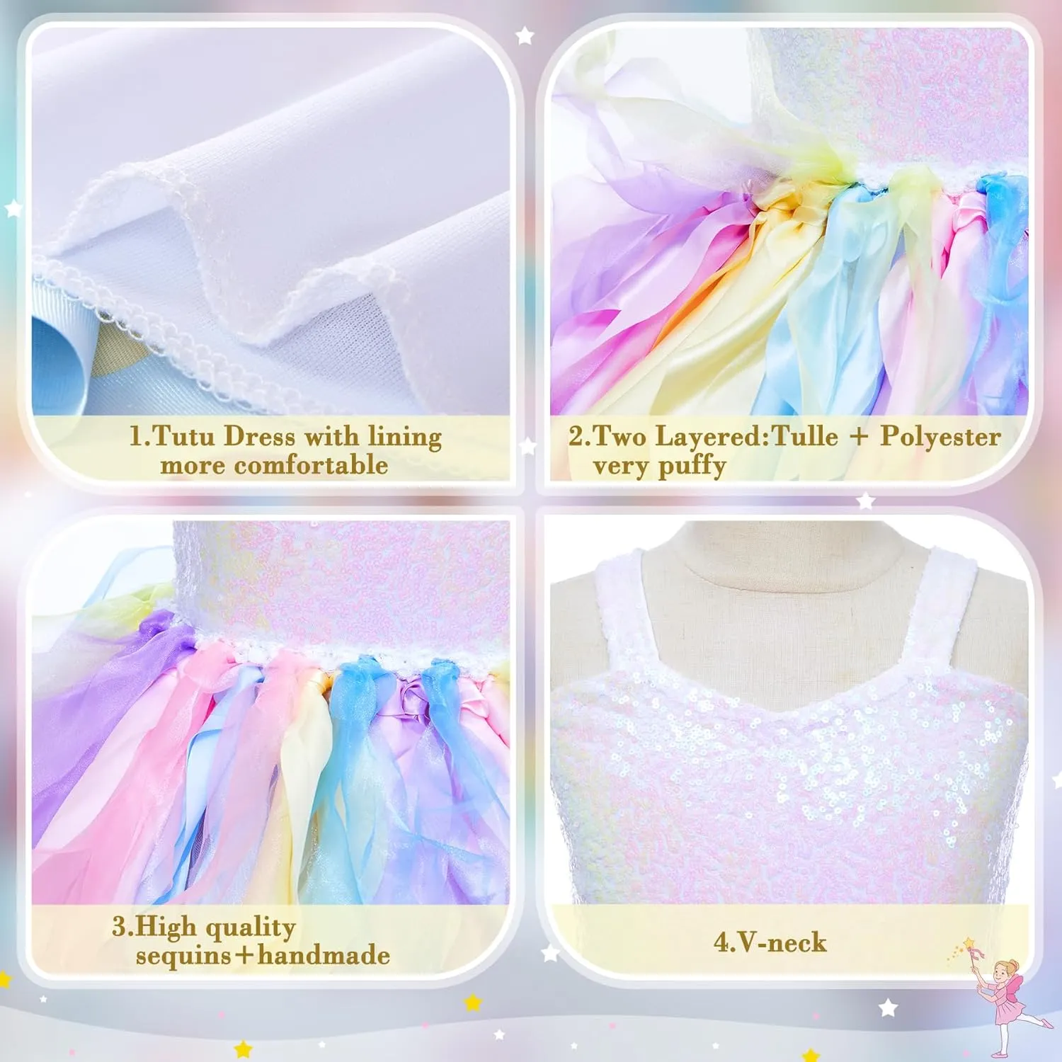 Tutu Dress for Girls Sparkly Sequin Tulle Princess Birthday Party Dress for Toddler Girls Prom Sneaker Ball Gown