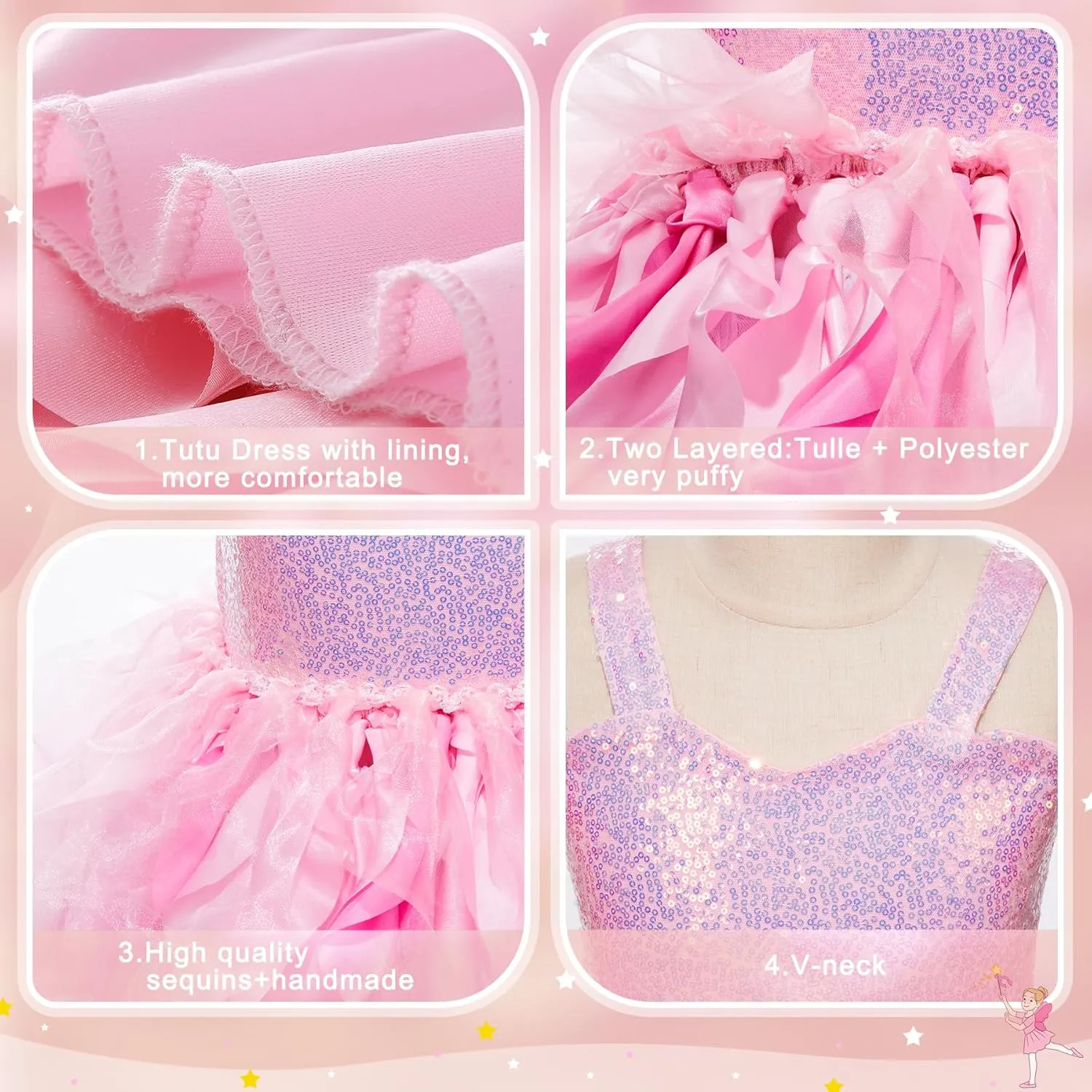 Tutu Dress for Girls Sparkly Sequin Tulle Princess Birthday Party Dress for Toddler Girls Prom Sneaker Ball Gown