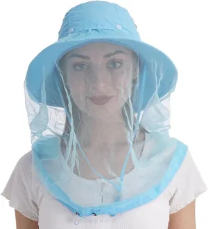 USHAKE Head Net Hat, Safari Hat Sun Hat Bucket Hat with Hidden Net Mesh