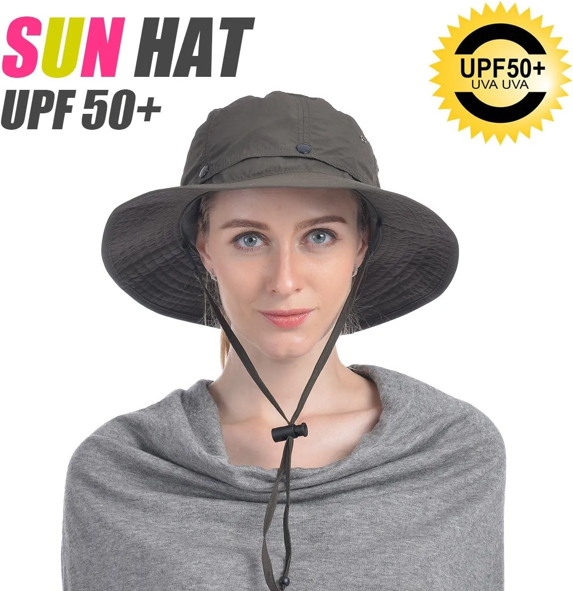 USHAKE Head Net Hat, Safari Hat Sun Hat Bucket Hat with Hidden Net Mesh