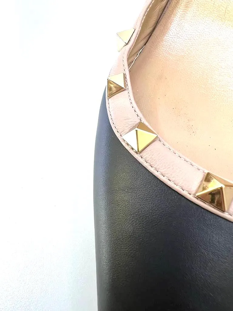 VALENTINO GARAVANI ROCKSTUD LEATHER SLINGBACK PUMPS