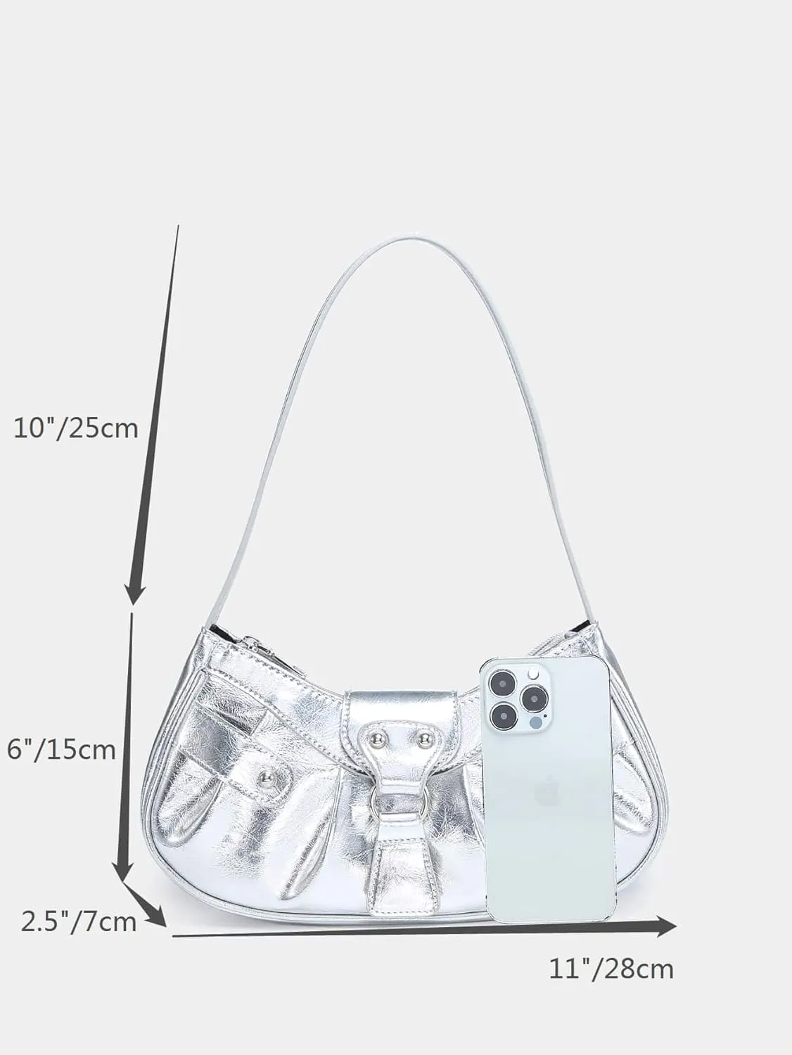 Verdusa Women's Pleated Hobo Shoulder Bag PU Leather Clutch Handbag