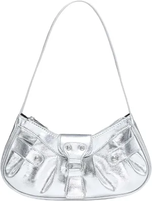 Verdusa Women's Pleated Hobo Shoulder Bag PU Leather Clutch Handbag