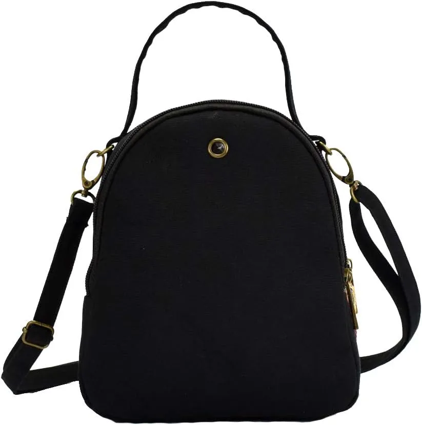 Vintage Canvas Boho Crossbody Purse Phoenix Sequin Shoulderbag for Women Cell Phone Wallets