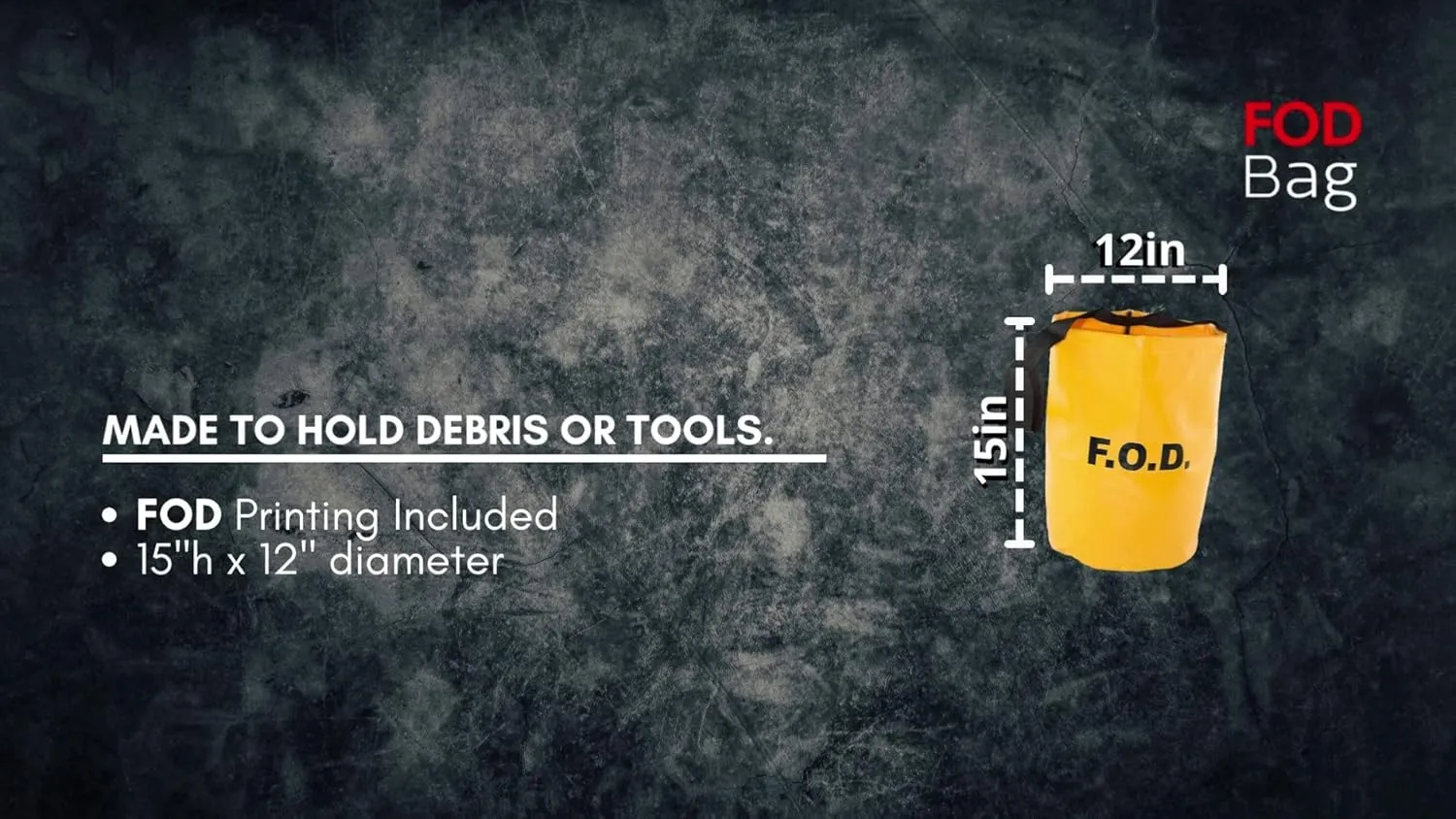 Vinyl-Coated FOD Tool Bucket - Ideal for Aerospace, Aviation Industry - Help Eliminate Foreign Object Debris - Bucket Fod Bag