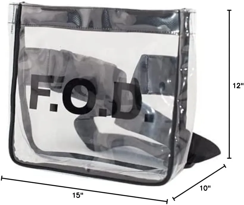 Vinyl Tool Bag Pouches with FOD Logo Made Custom to Size Top Hook-and-Loop Closure