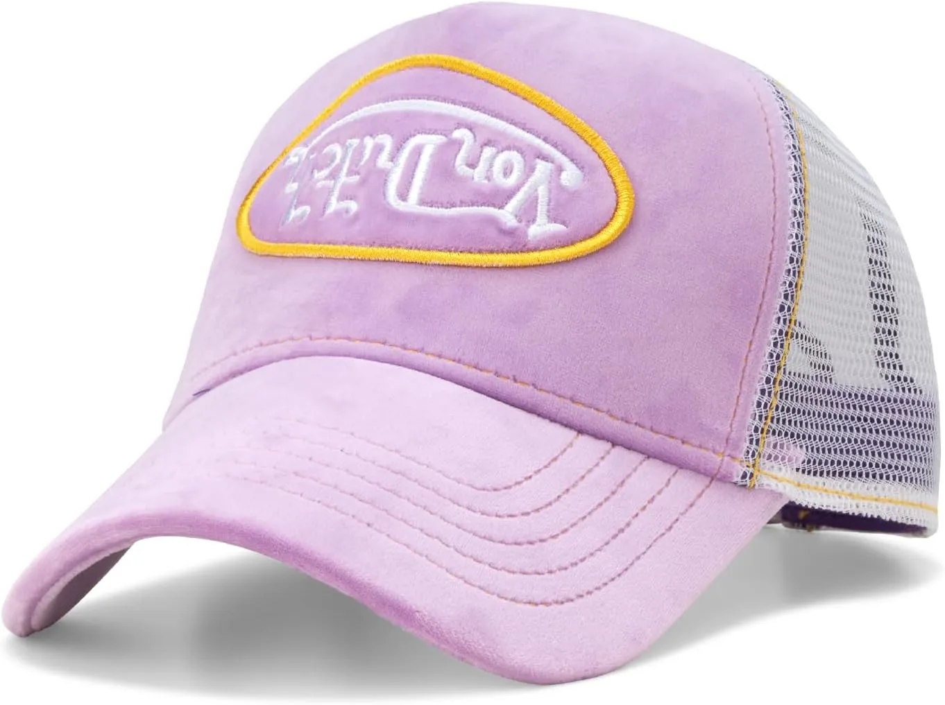 Von Dutch Unisex Trucker Hat - Plush Curved Bill Mesh Back Retro Classic Adjustable Snapback Baseball Cap for Men and Women
