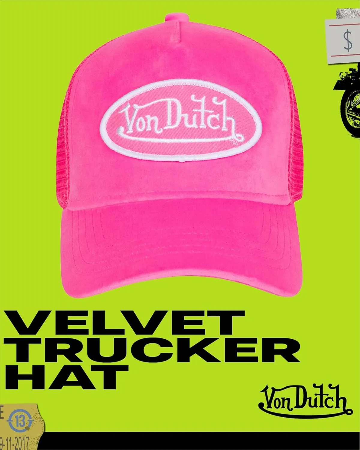 Von Dutch Unisex Trucker Hat - Plush Curved Bill Mesh Back Retro Classic Adjustable Snapback Baseball Cap for Men and Women