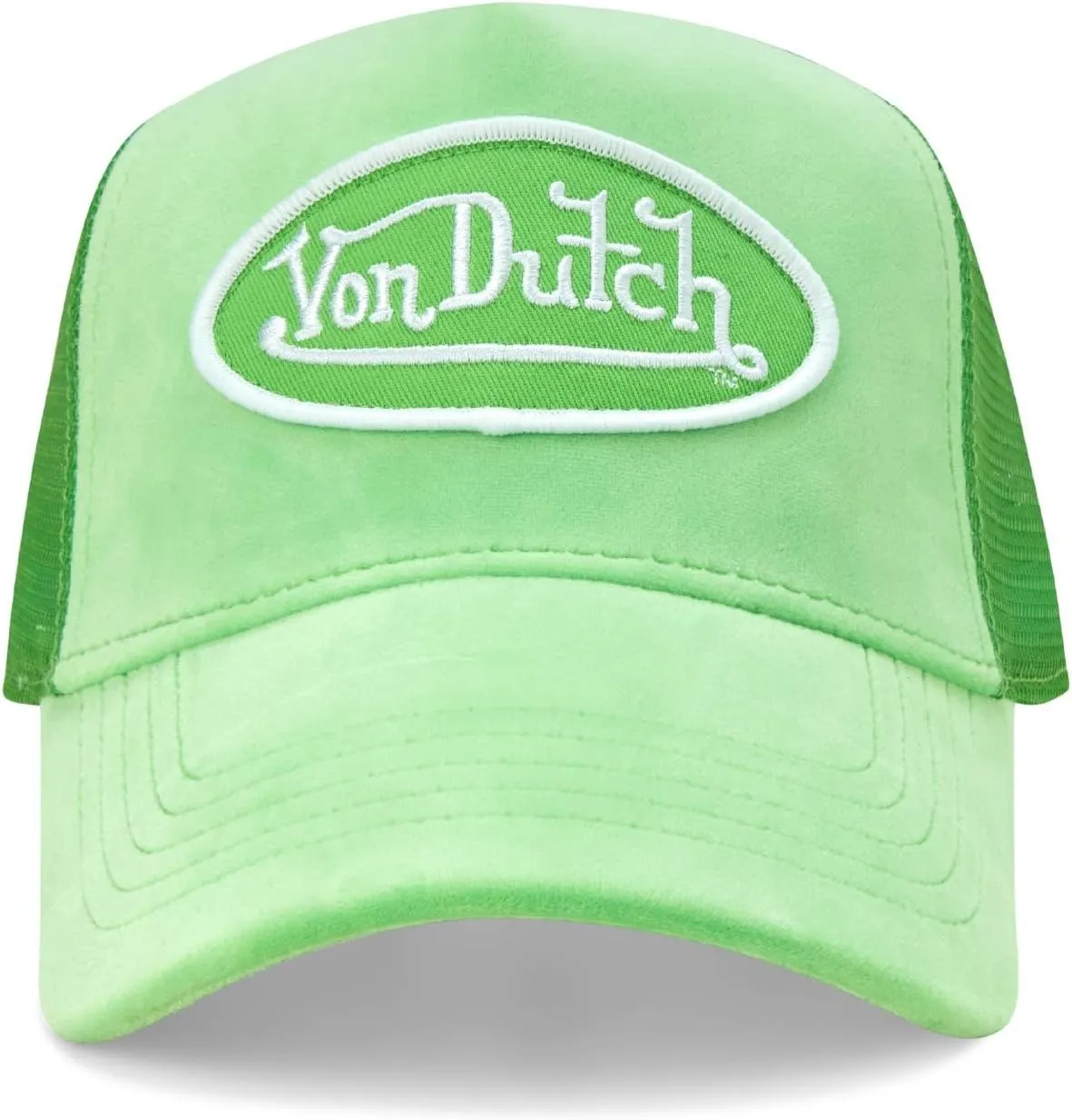 Von Dutch Unisex Trucker Hat - Plush Curved Bill Mesh Back Retro Classic Adjustable Snapback Baseball Cap for Men and Women