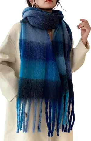 Wander Agio Winter Women Warm Scarf Long Shawl Large Scarves Cold Weather Thick Blanket Scarfs Colorful Plaid