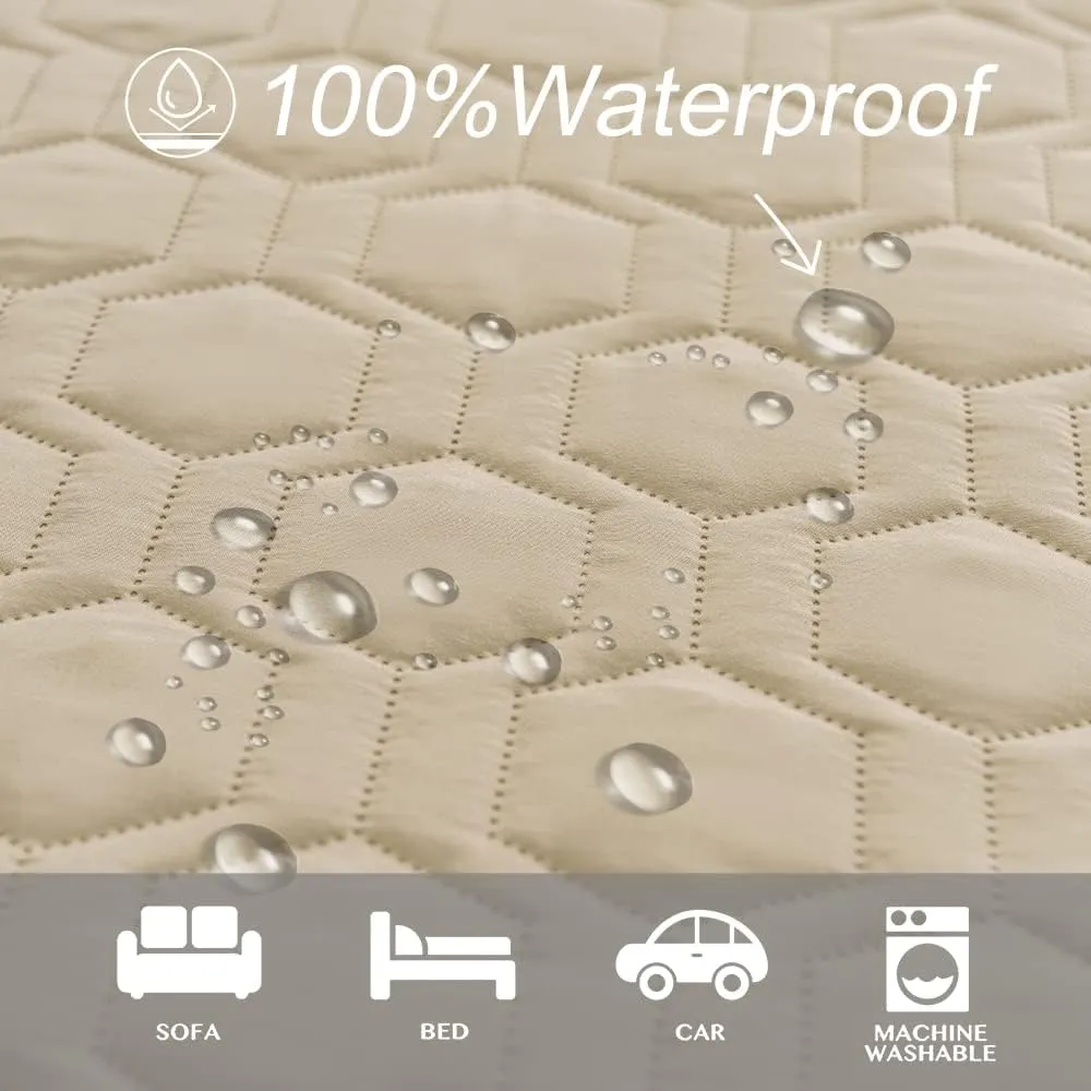 Waterproof and Non-Slip Dog Bed Cover and Pet Blanket Sofa Pet Bed Mat ，car Incontinence Mattress Protectors Furniture Couch Cover for Most Cats Dogs,Pets（52x82-Beige）