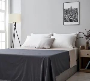 Waterproof Blanket for Bed Intimacy, Queen & King Size (95"x 90", Grey/Beige), Waterproof Bed Cover, Water Proof Blanket for Bed, Leakproof, Reversible & Washable