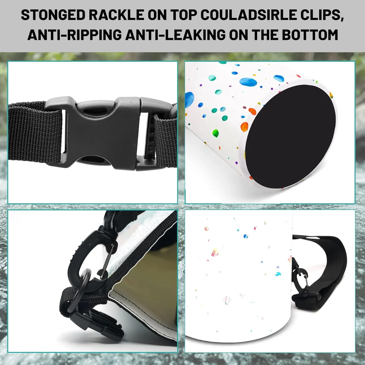 Waterproof Dry Bag,Roll Top Colorful Polka Dot Waterproof Backpack 5L/10L/20L Floating and Lightweight Bags for Kayaking, Boating, Fishing, Swimming and Camping with Waterproof Phone Case