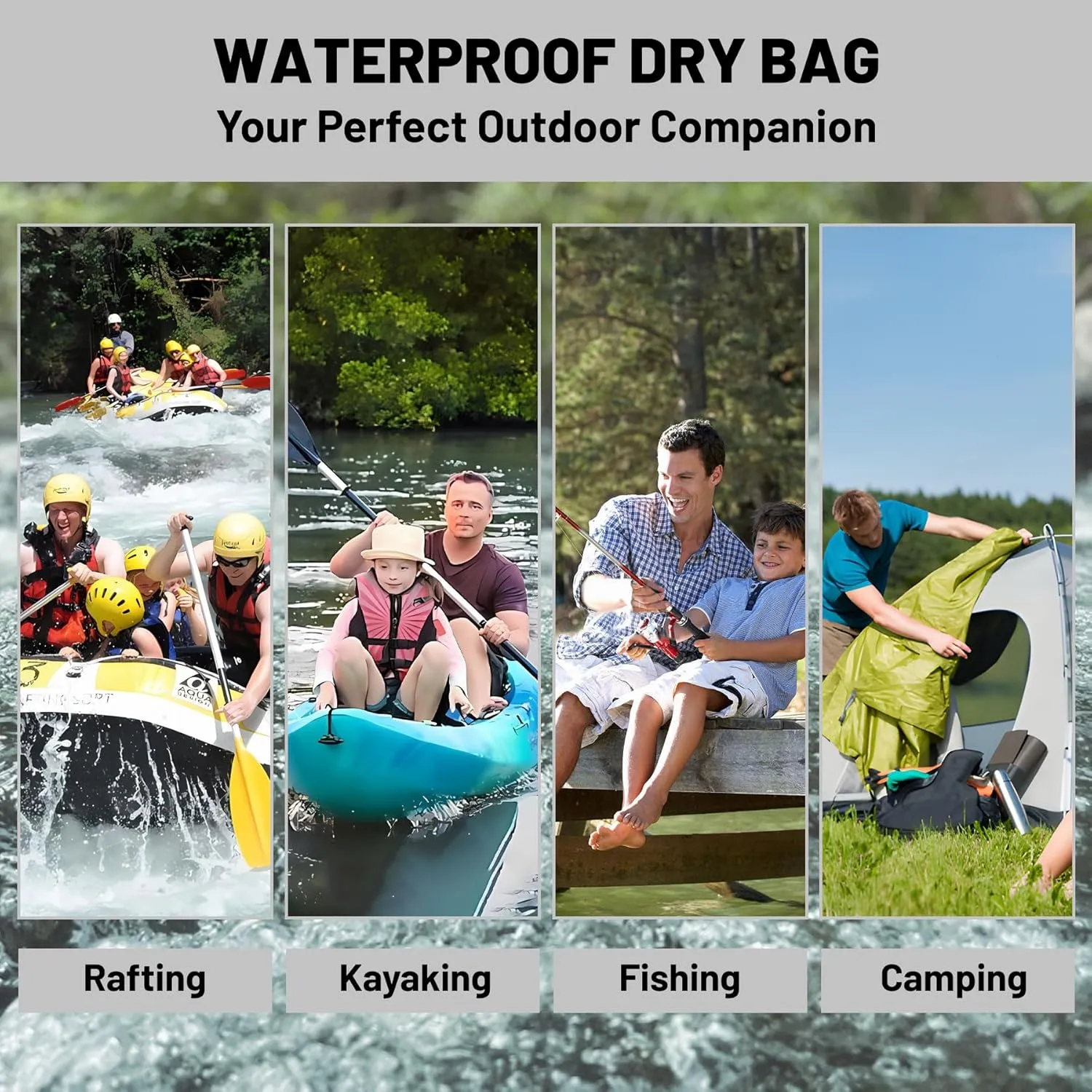 Waterproof Dry Bag,Roll Top Colorful Polka Dot Waterproof Backpack 5L/10L/20L Floating and Lightweight Bags for Kayaking, Boating, Fishing, Swimming and Camping with Waterproof Phone Case