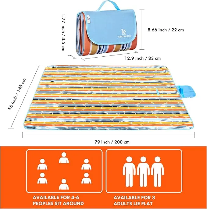 Waterproof Extra Large Picnic Blanket Outdoor Foldable Picnic Blanket Sandproof Beach Blanket for Park Camping Hiking