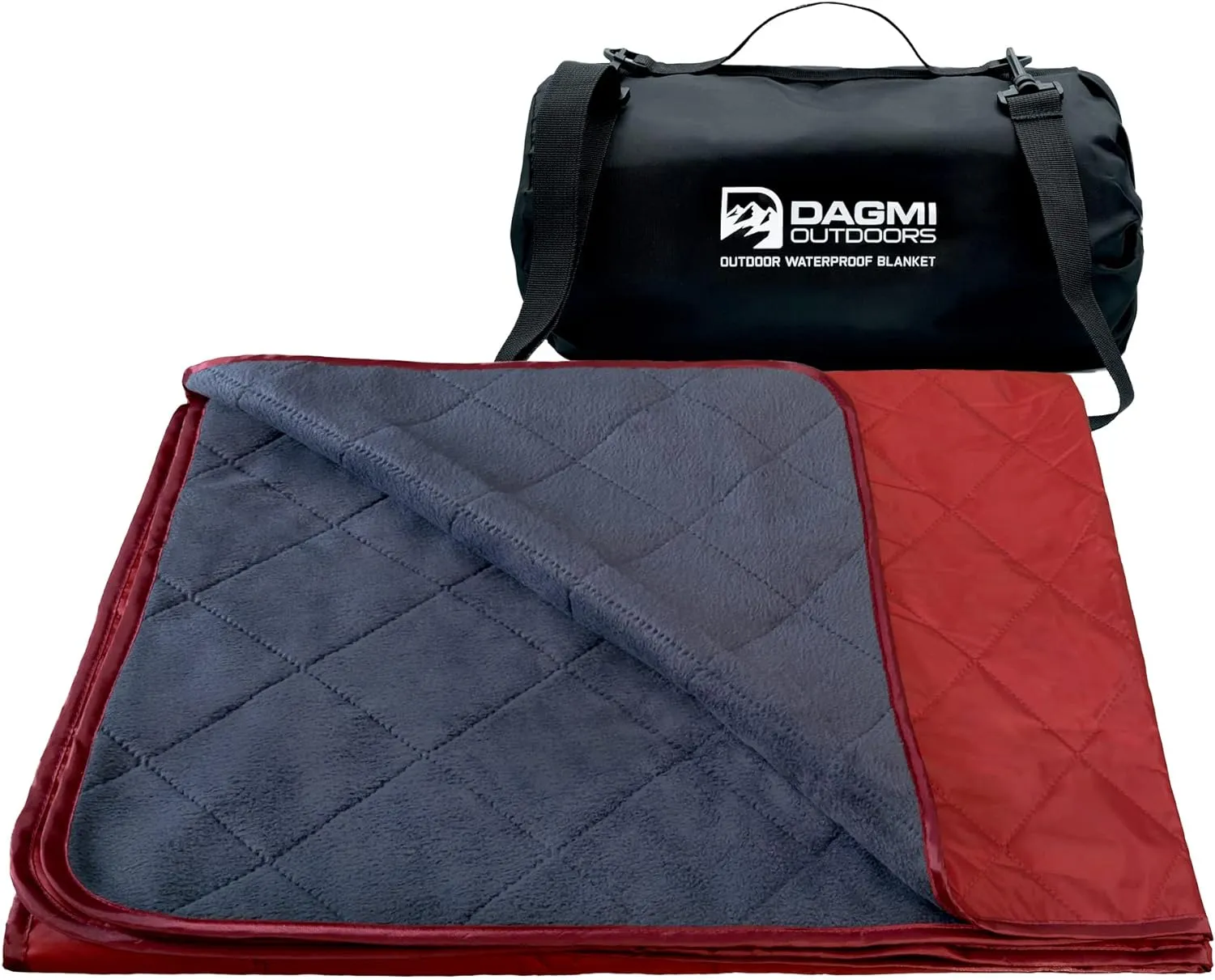 Waterproof Outdoor Blanket Large Fleece Stadium & Camping Blankets for Cold Weather. Perfect for Outdoors, Car, Dogs, Picnic. Windproof, Quilted, Extra Warm, Machine Washable.