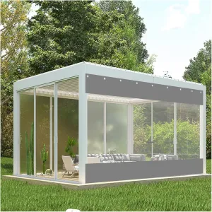 Waterproof Tarp Wind-Proof Sliding Curtain Heat-Removing Garage Anti-Corrosion Partition Curtain, for Porch, car Washing (Color : Clear, Size : 8.5x3m)