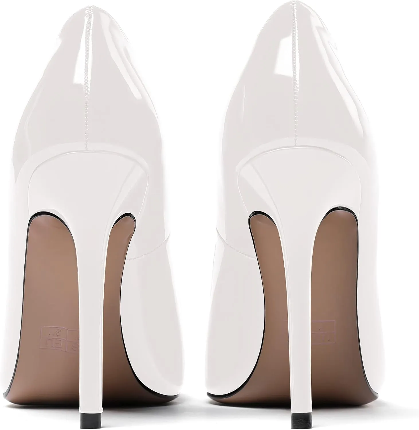 WAYDERNS Women's Pointed Toe Slip On Patent Leather Patchwork Stiletto High Heel Pumps Wedding Dress Shoes 4 Inch