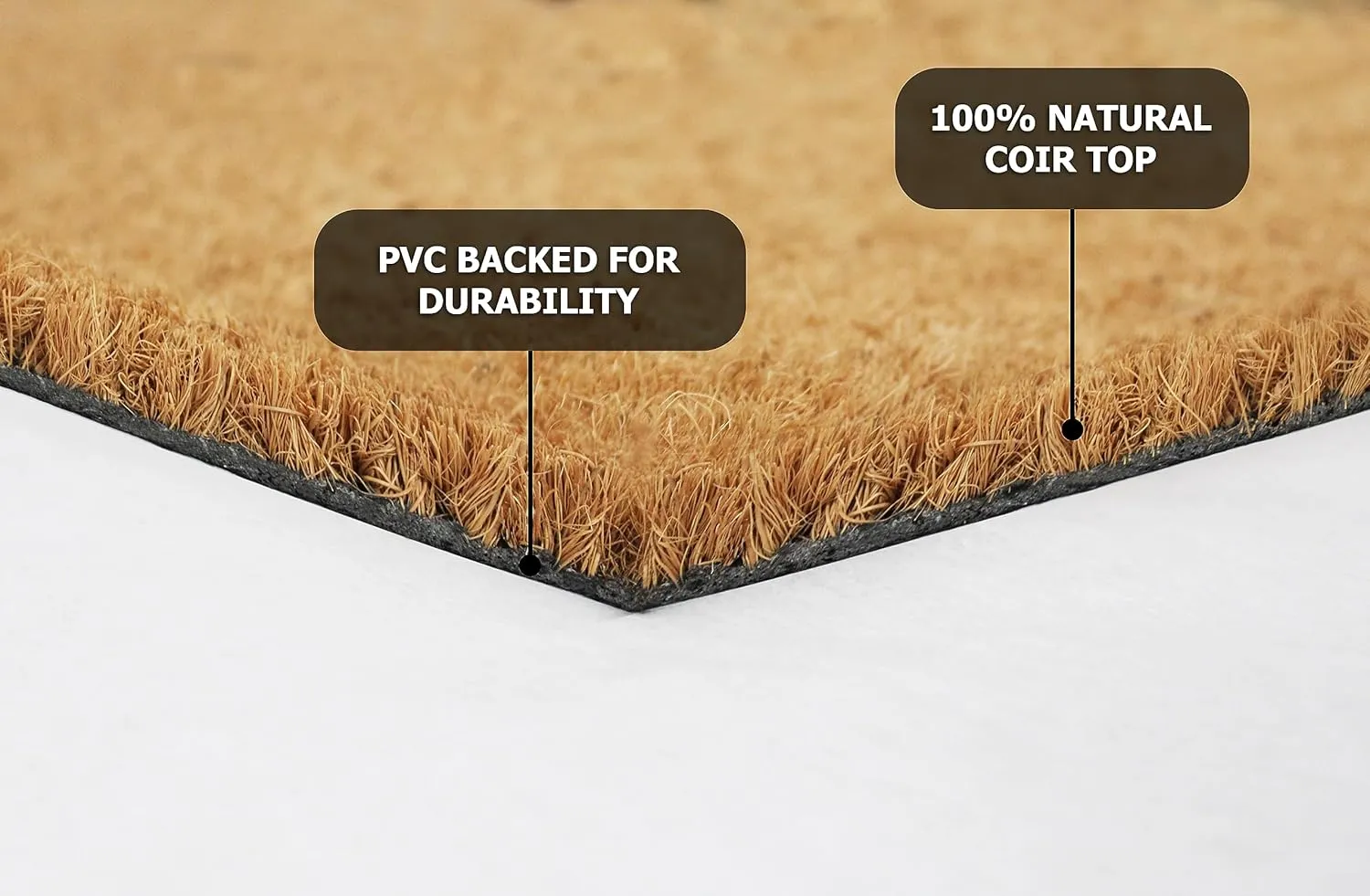 Welcome Doormat - Non Slip Dirt Trapping Evil Eye Coco Coir Door Mat - Low Profile Front Doormat - Indoor Outdoor Durable Easy Clean High Traffic Area Patio Entryway Door Mat - 17x30 inches