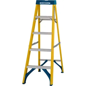 Werner Fibreglass Swingback Stepladder Trade 5 Tread