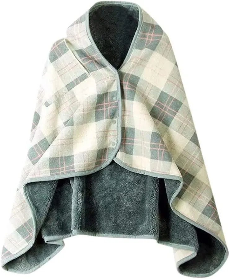 Wheelchair Cozy, Wheelchair Blanket, Plaid Shawl Scarf Multifunction Shawl Shoulder Warm Home Office Bedroom Car Trip Subway Plane for Women Lady Winter Use(B)