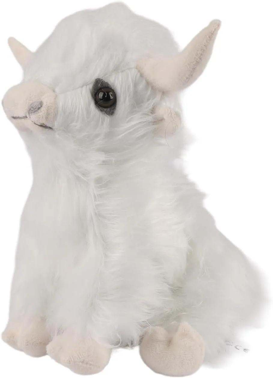 White Yak Plush Toy 9" - Realistic Cow Stuffed Animal with Soft Fabric, Creative Highland Cow Toy, Ideal Gift for Kids & Animal Lovers Birthday Christmas Festival
