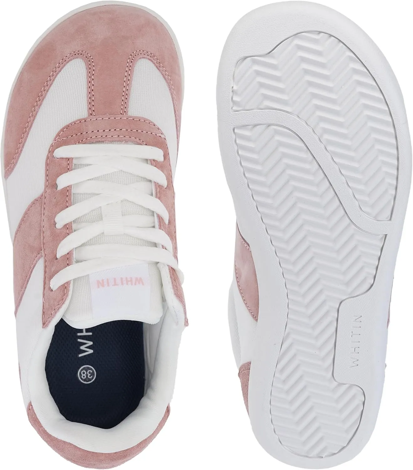 WHITIN Women's Wide Toe Box Barefoot Shoes | Suede Patchwork Design