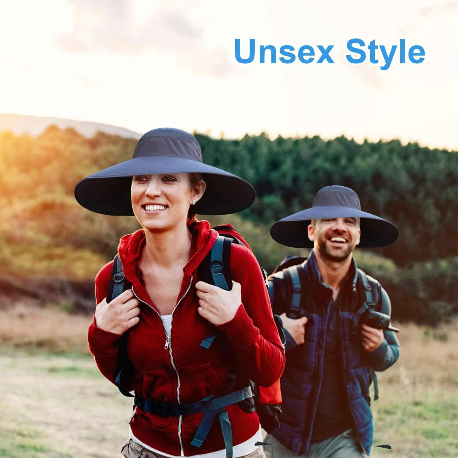 Wide Brim Sun Hat for Men Women UV Protection Ventilated Summer Hats for Fishing Hiking Garden Beach