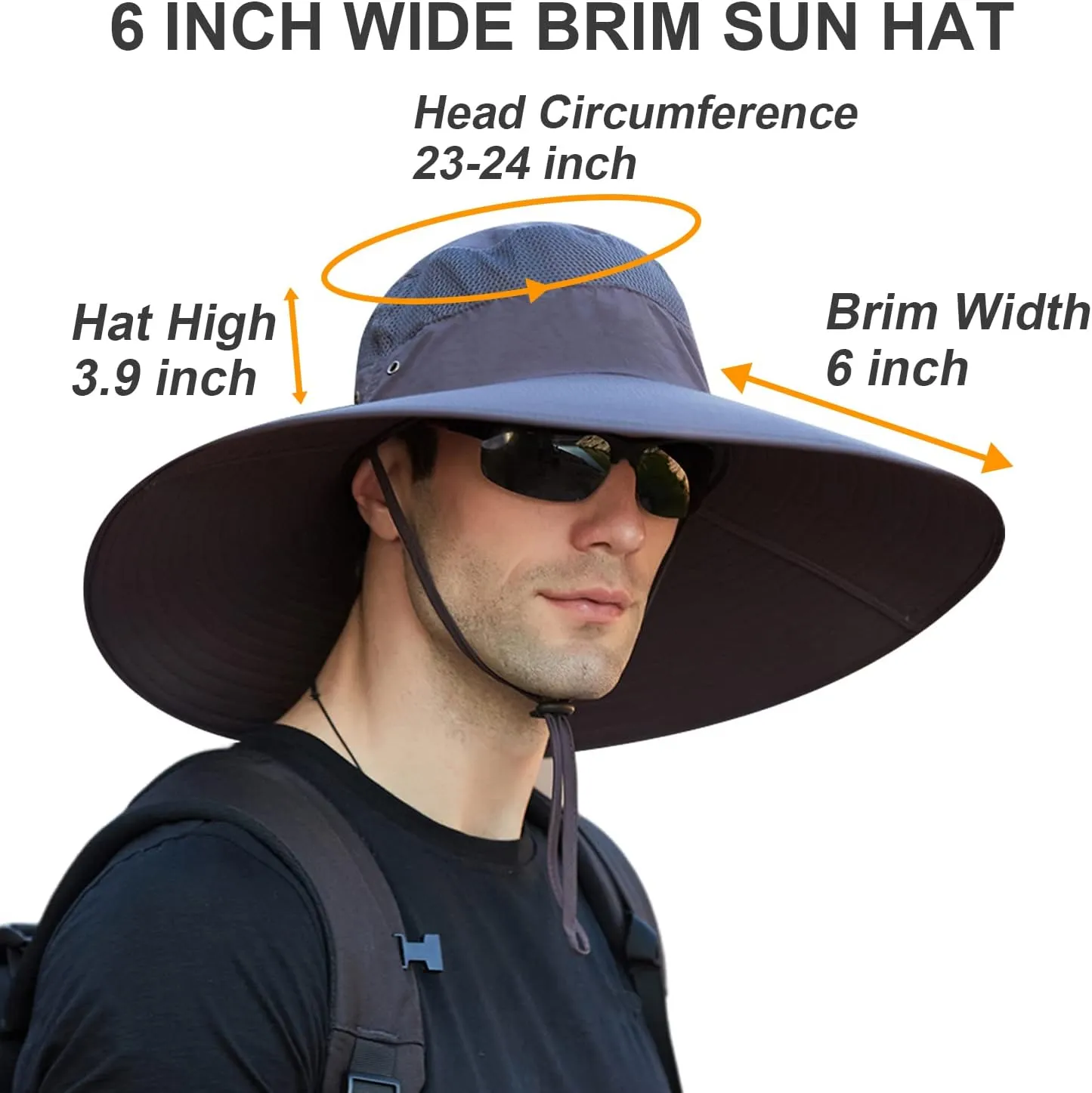 Wide Brim Sun Hat for Men Women UV Protection Ventilated Summer Hats for Fishing Hiking Garden Beach