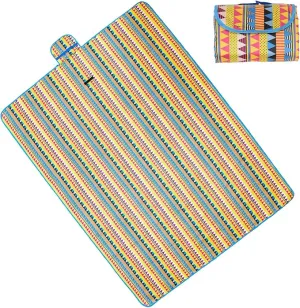 Wind Tour Family Outdoor Waterproof Durable Picnic Blankets with Carry Strap,Foldable Sandproof Picnic Floor Mat for Kids Playground Camping Park Hiking Grass Travelling (1, Straw yellow)