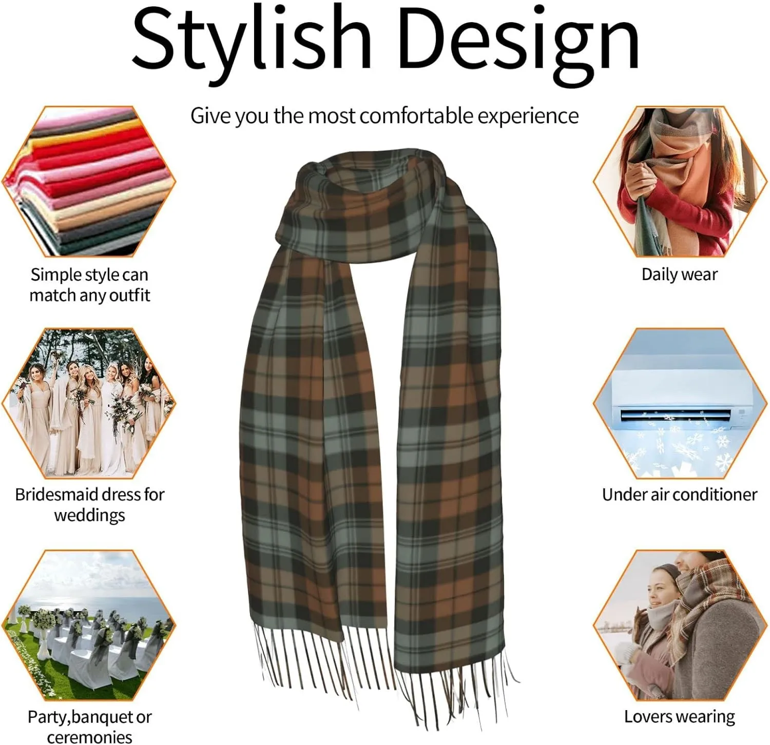 Winter Warm Wrap Shawl Ancient Tartan Of The Scottish Clan Shaw Print Scarves Blanket Scarf For Women Men