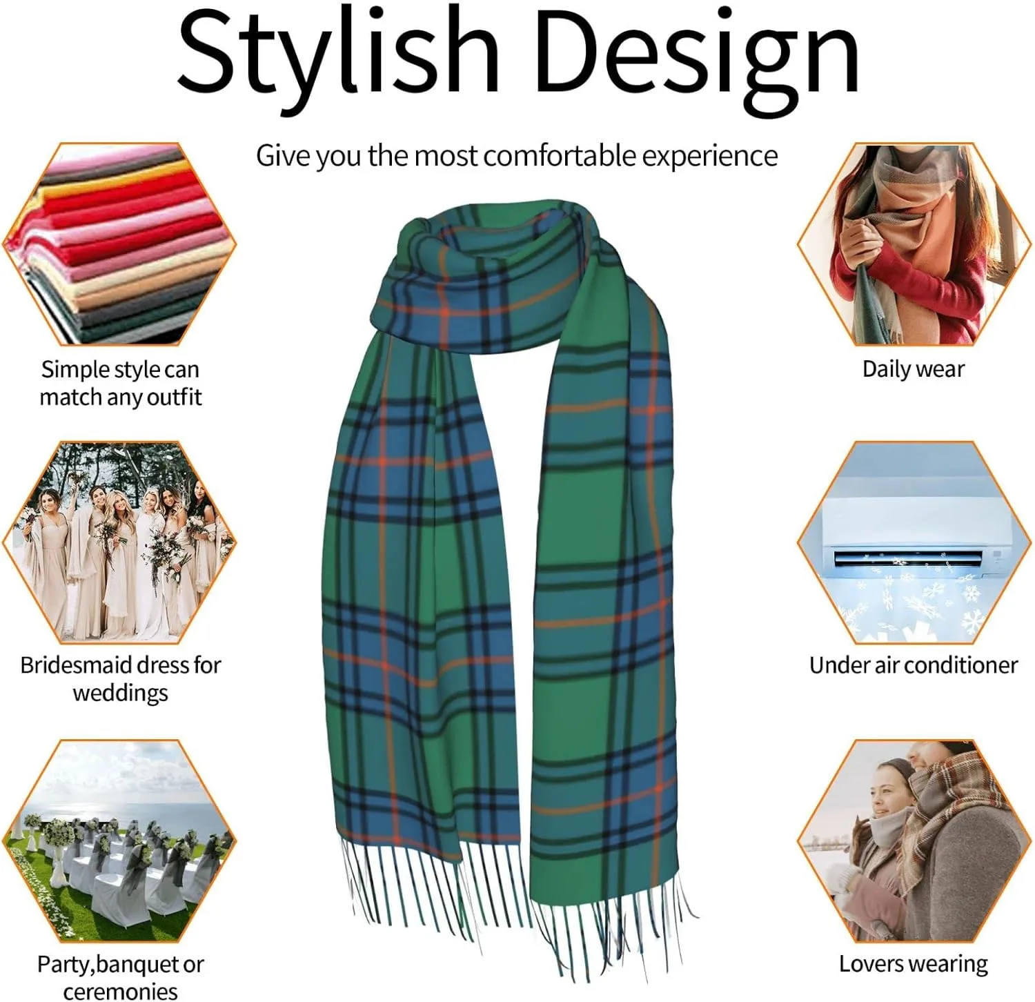 Winter Warm Wrap Shawl Ancient Tartan Of The Scottish Clan Shaw Print Scarves Blanket Scarf For Women Men