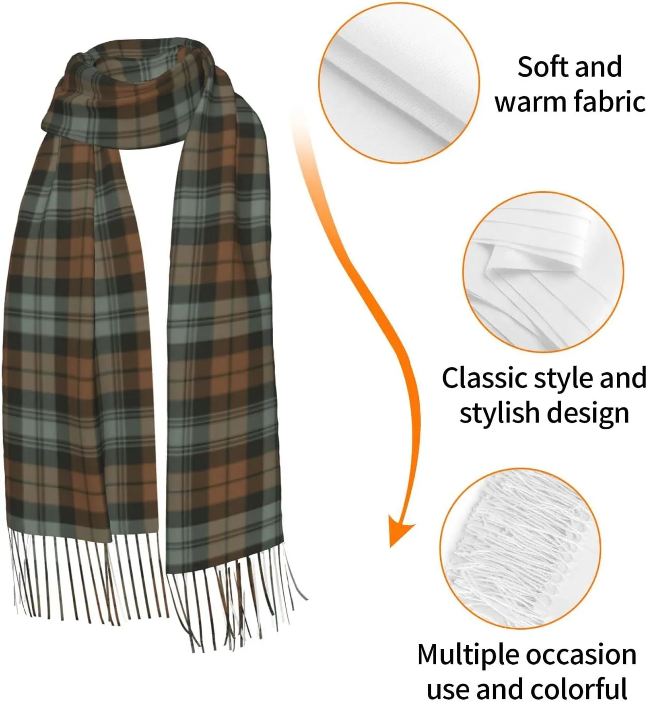 Winter Warm Wrap Shawl Ancient Tartan Of The Scottish Clan Shaw Print Scarves Blanket Scarf For Women Men