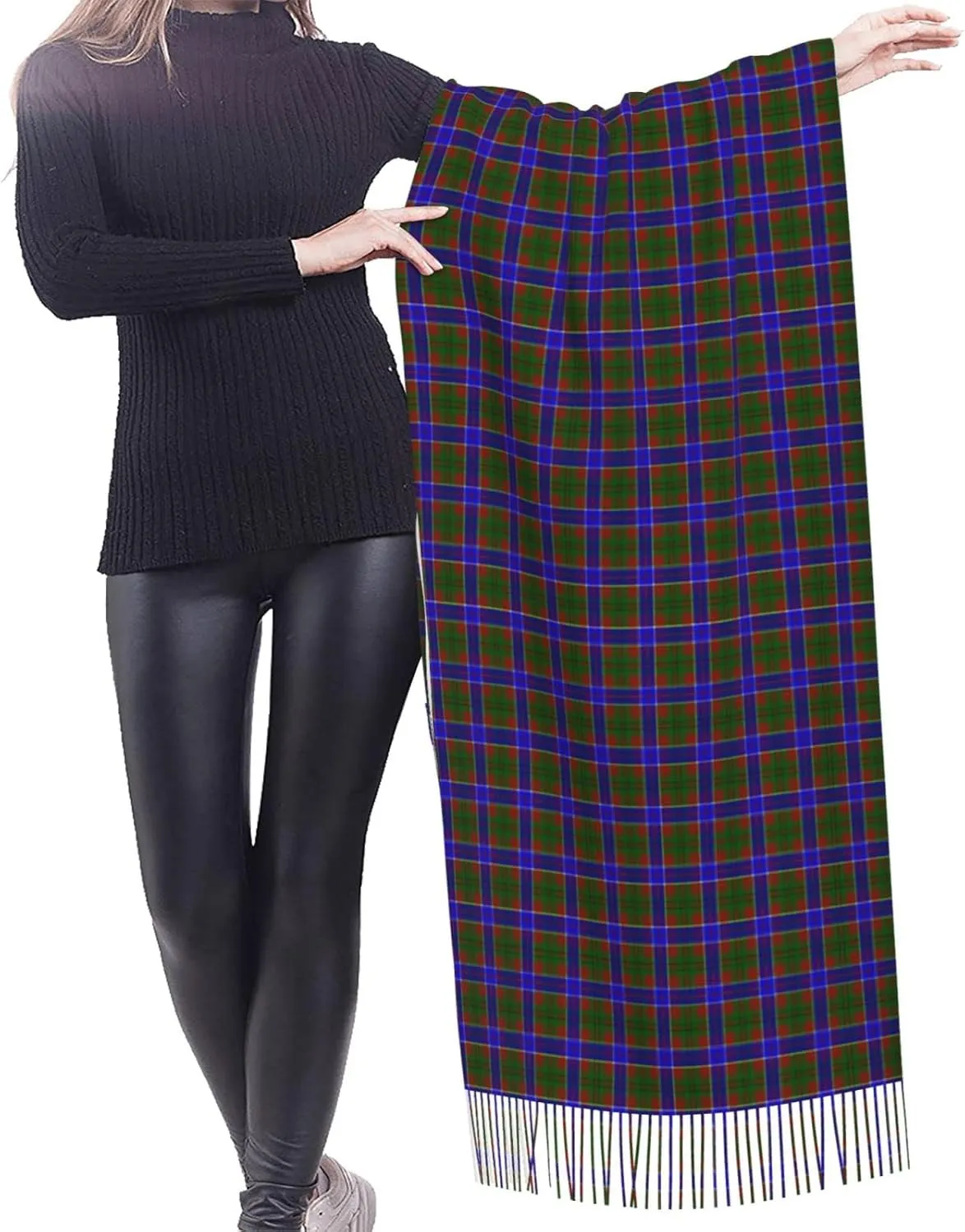 Winter Warm Wrap Shawl The Clan Hunter Tartan Print Scarves Blanket Scarf For Women Men
