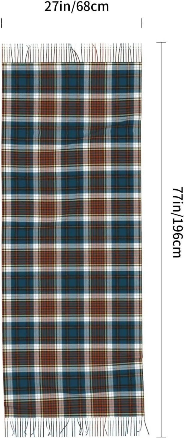 Winter Warm Wrap Shawl The Clan Hunter Tartan Print Scarves Blanket Scarf For Women Men