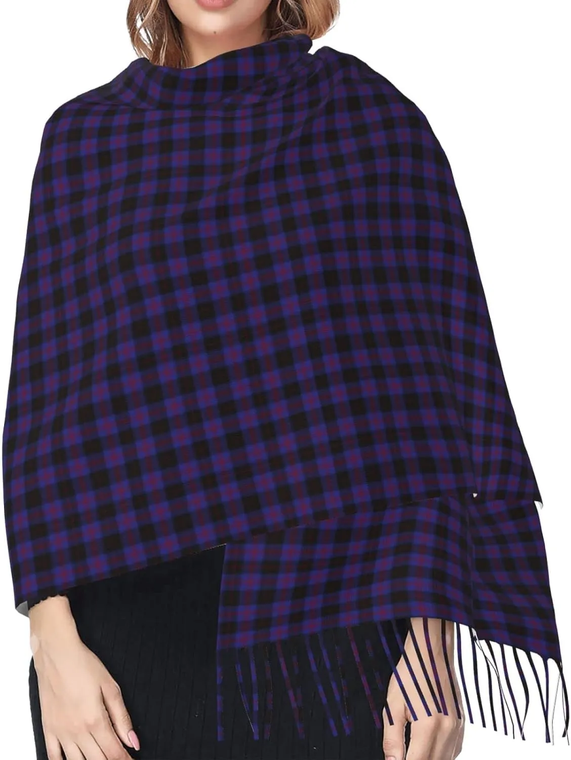 Winter Warm Wrap Shawl The Clan Hunter Tartan Print Scarves Blanket Scarf For Women Men