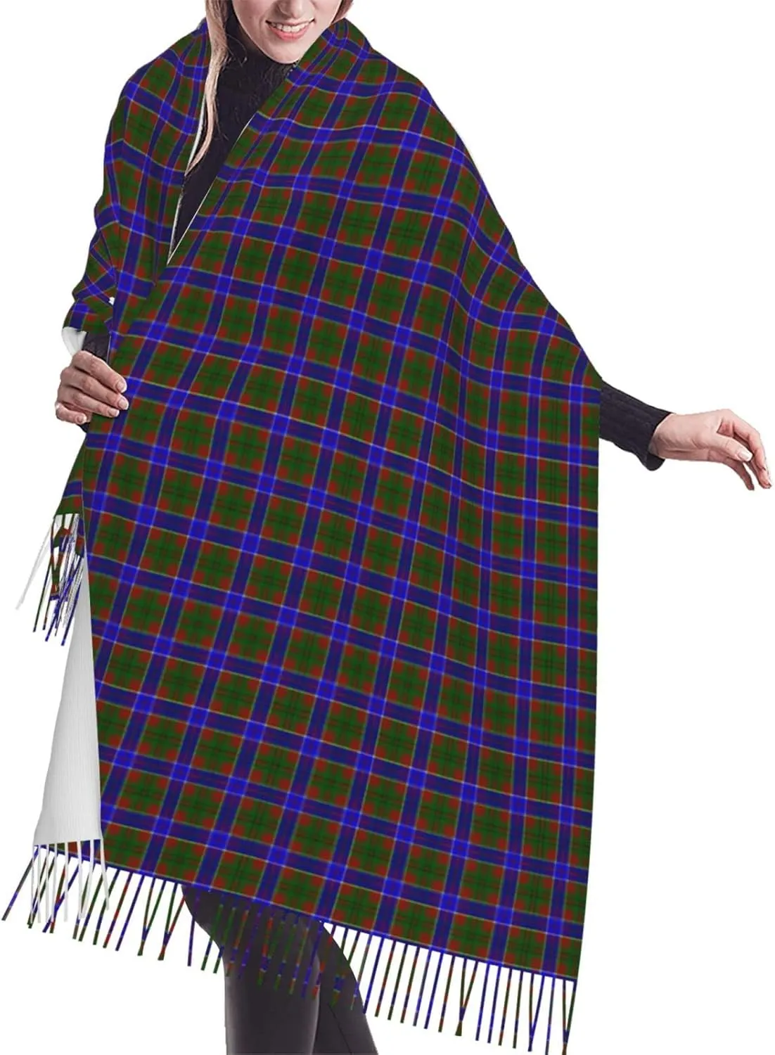 Winter Warm Wrap Shawl The Clan Hunter Tartan Print Scarves Blanket Scarf For Women Men