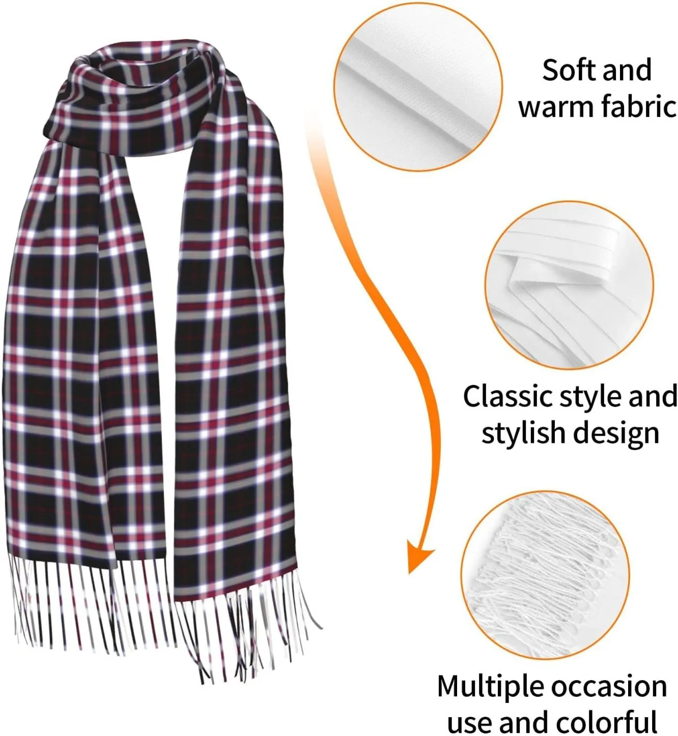 Winter Warm Wrap Shawl The Clan Hunter Tartan Print Scarves Blanket Scarf For Women Men