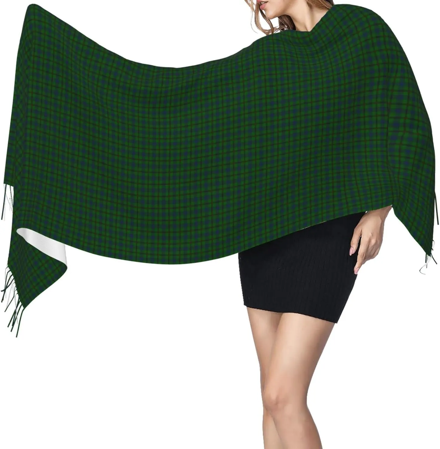 Winter Warm Wrap Shawl The Clan Hunter Tartan Print Scarves Blanket Scarf For Women Men