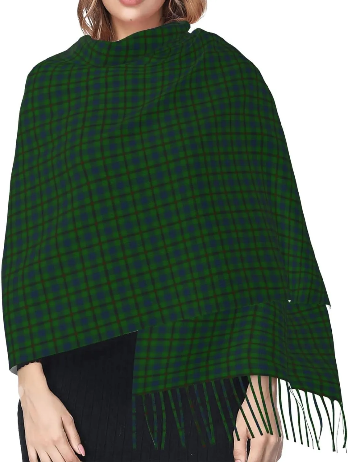 Winter Warm Wrap Shawl The Clan Hunter Tartan Print Scarves Blanket Scarf For Women Men