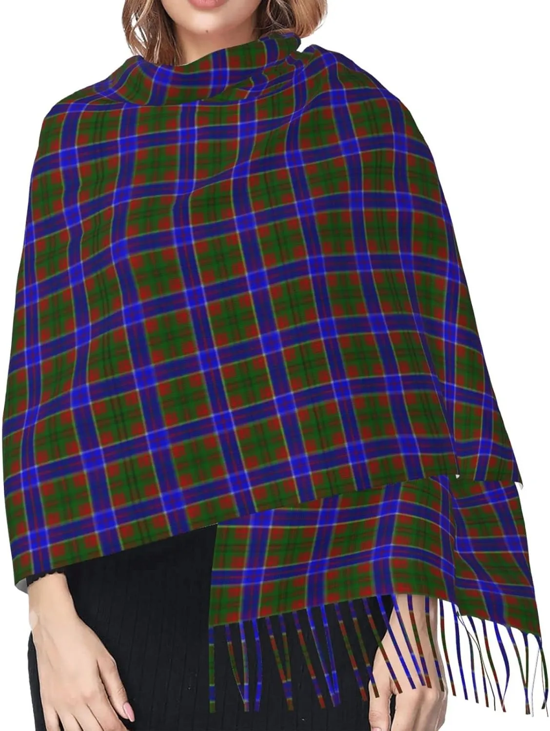 Winter Warm Wrap Shawl The Clan Hunter Tartan Print Scarves Blanket Scarf For Women Men