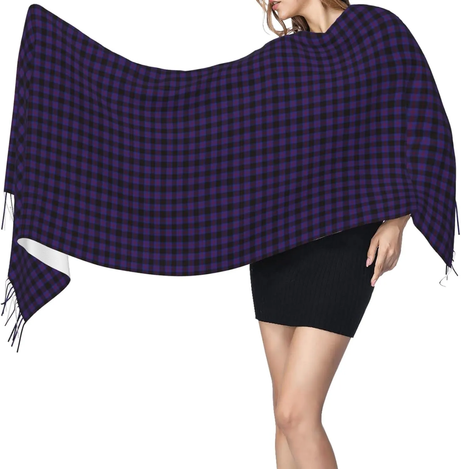 Winter Warm Wrap Shawl The Clan Hunter Tartan Print Scarves Blanket Scarf For Women Men