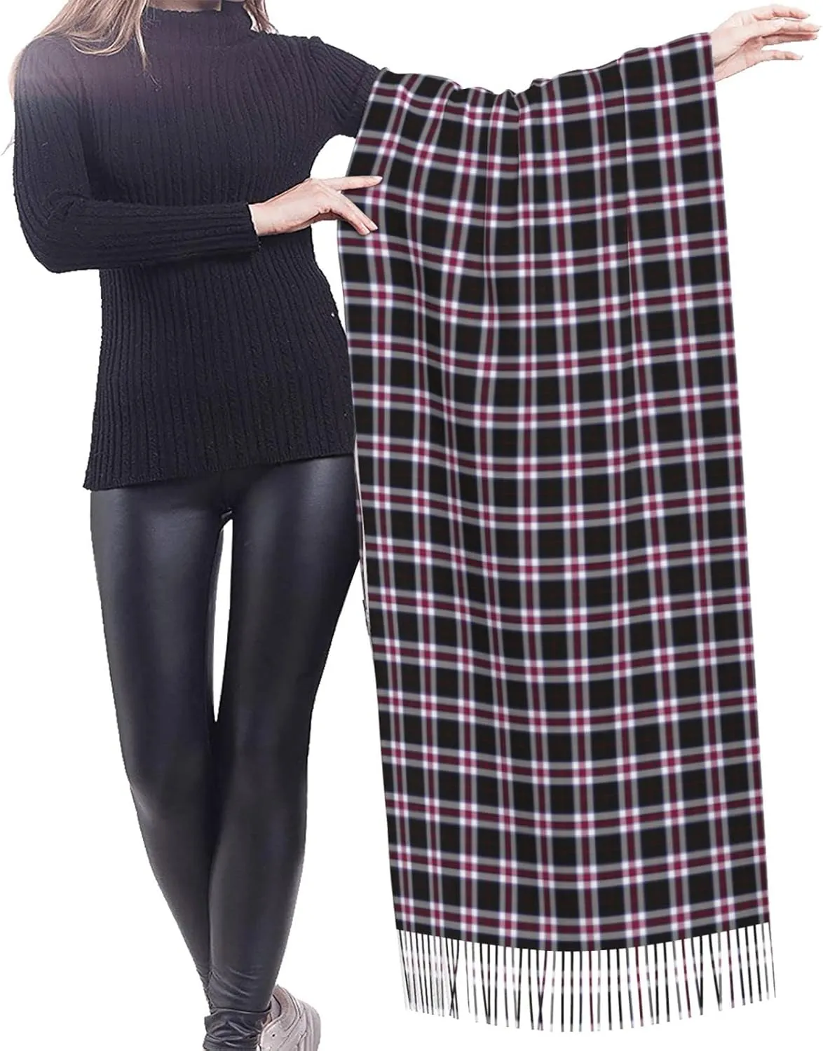 Winter Warm Wrap Shawl The Clan Hunter Tartan Print Scarves Blanket Scarf For Women Men