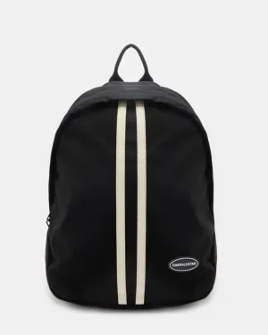 Women Black Striped Backpack