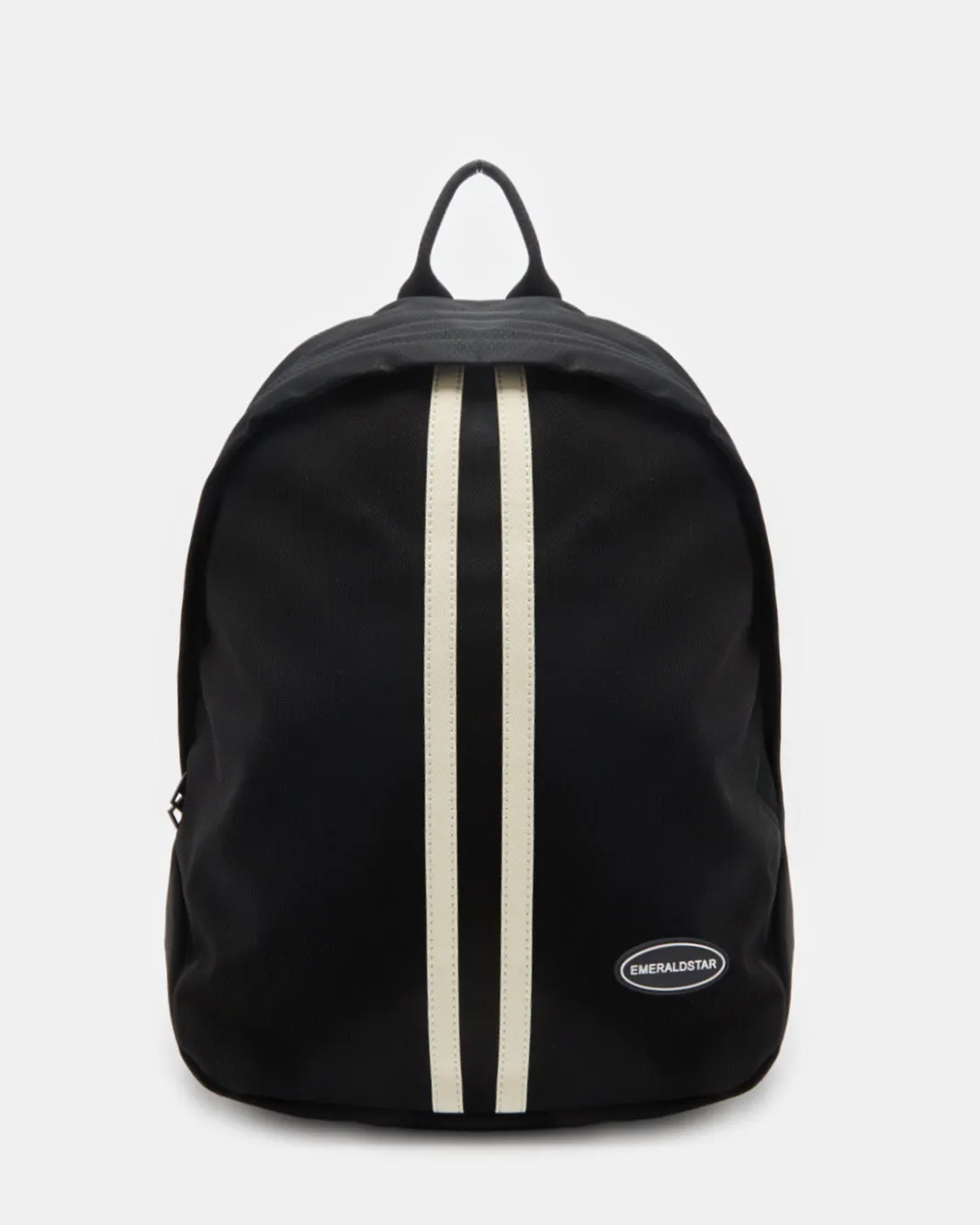 Women Black Striped Backpack